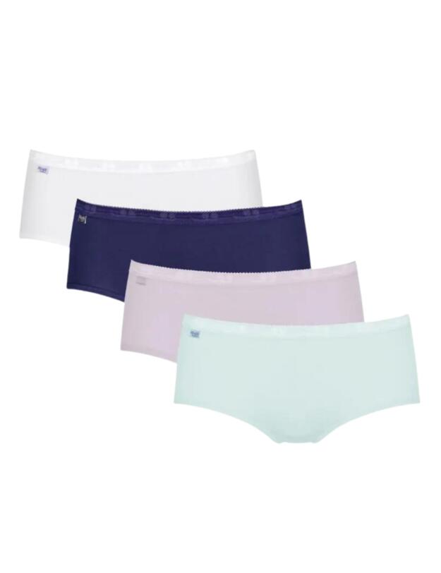 Sloggi Basic+ 4 Pack Midi Briefs Violet/Dark Combination