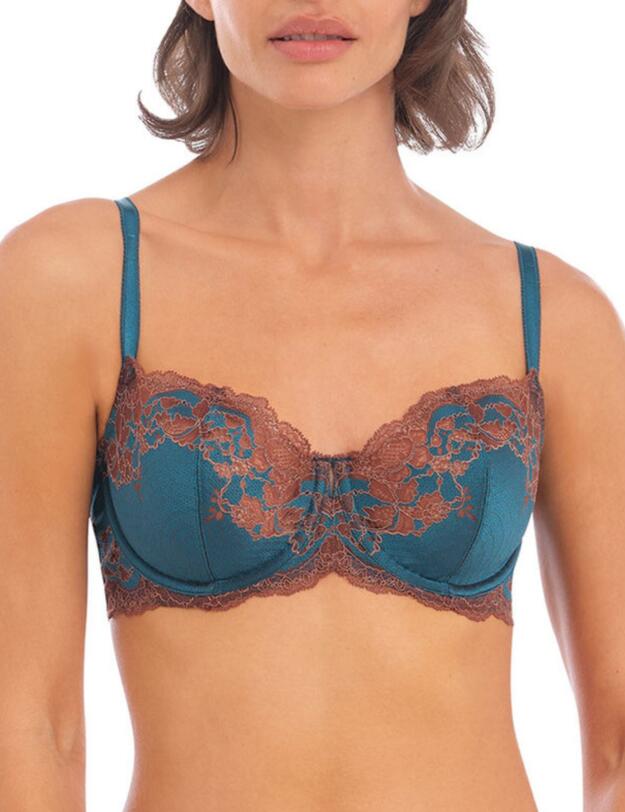 Wacoal Lace Affair Underwired Bra Blue Coral / Cherry Mahogany