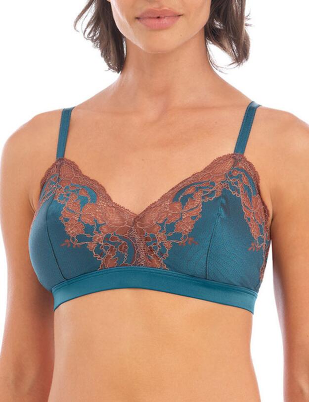 Wacoal Lace Affair Bralette Blue Coral / Cherry Mahogany
