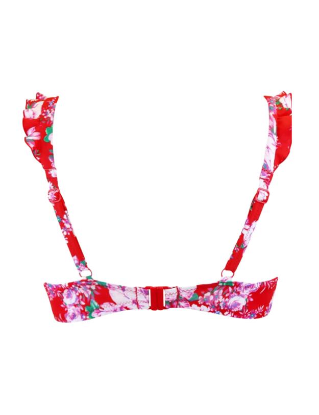 Pour Moi Santa Monica Underwired Non-Padded Bikini Top  Red Floral