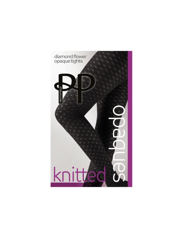 Pretty Polly Knitted Small Diamond Flower Tights Black