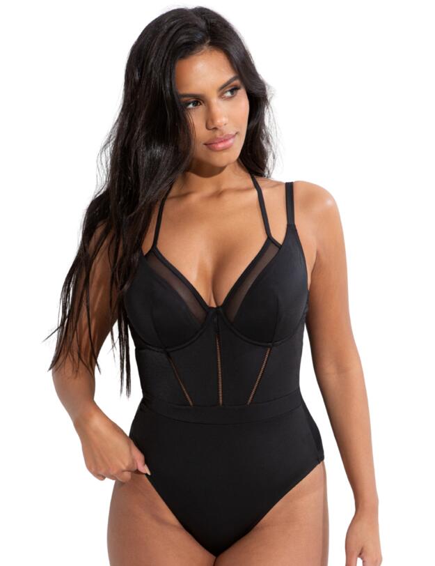 Pour Moi Sydney Double Strap Underwired Swimsuit Black
