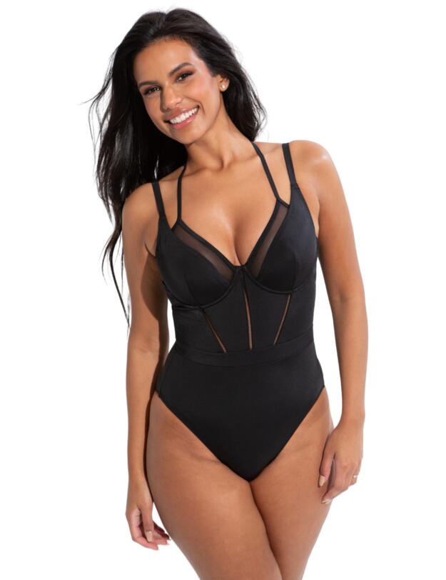 Pour Moi Sydney Double Strap Underwired Swimsuit Black