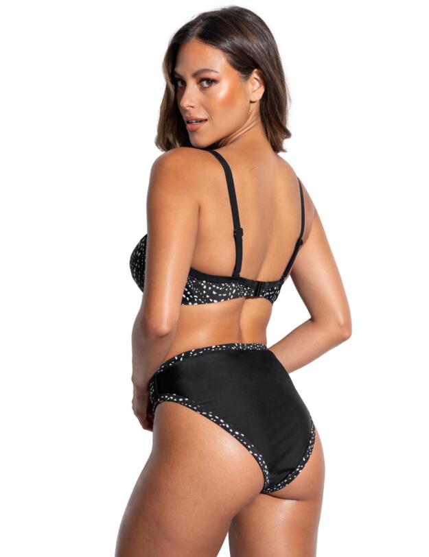 Pour Moi Rhodes High Waist Belted Tummy Control Brief Black/White