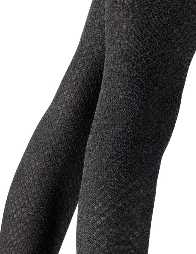 Pretty Polly Knitted Small Diamond Tights Charcoal 