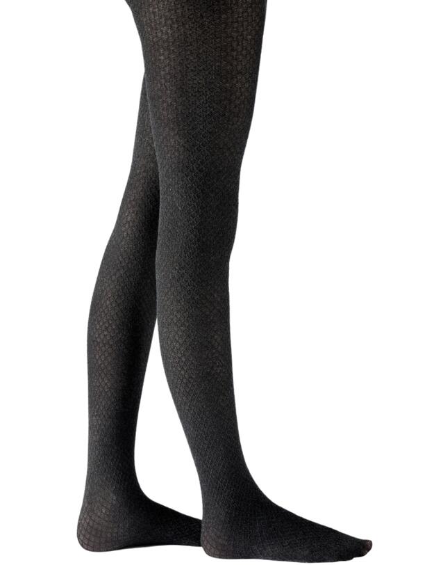 Pretty Polly Knitted Small Diamond Tights Charcoal 