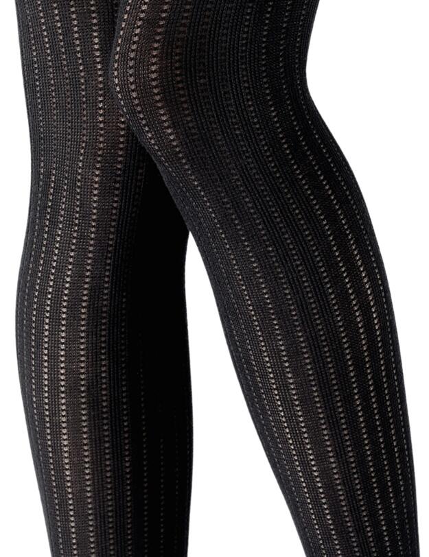 Pretty Polly Knitted Rib Tights Black