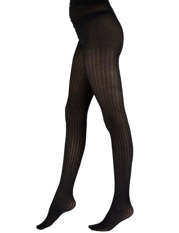 Pretty Polly Knitted Rib Tights Black