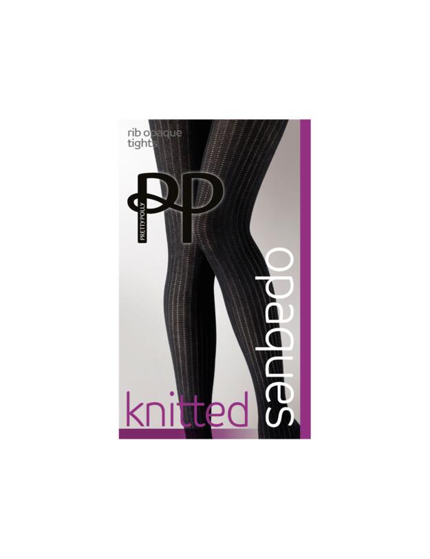 Pretty Polly Knitted Rib Tights Black