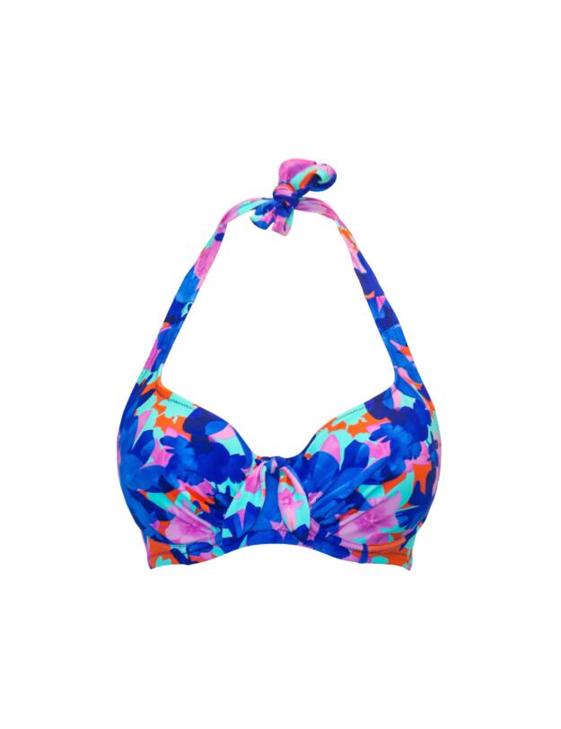 Pour Moi Heatwave Halter Underwired Top Aqua Floral 