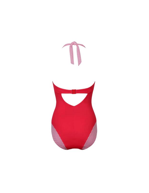 Pour Moi Positano Halterneck Swimsuit Red/White