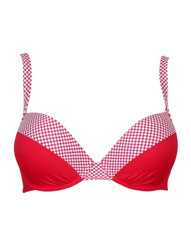 Pour Moi Positano Padded Bikini Top Red/White