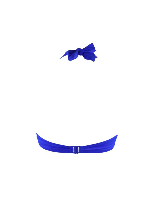 Pour Moi Splash Frill Halter Underwired Bikini Top Ultramarine