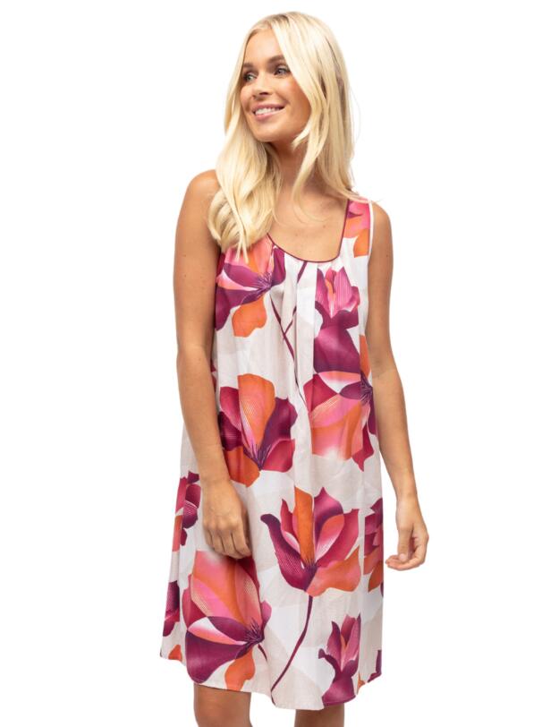 Cyberjammies Aliyah Short Nightdress Cream Floral Print