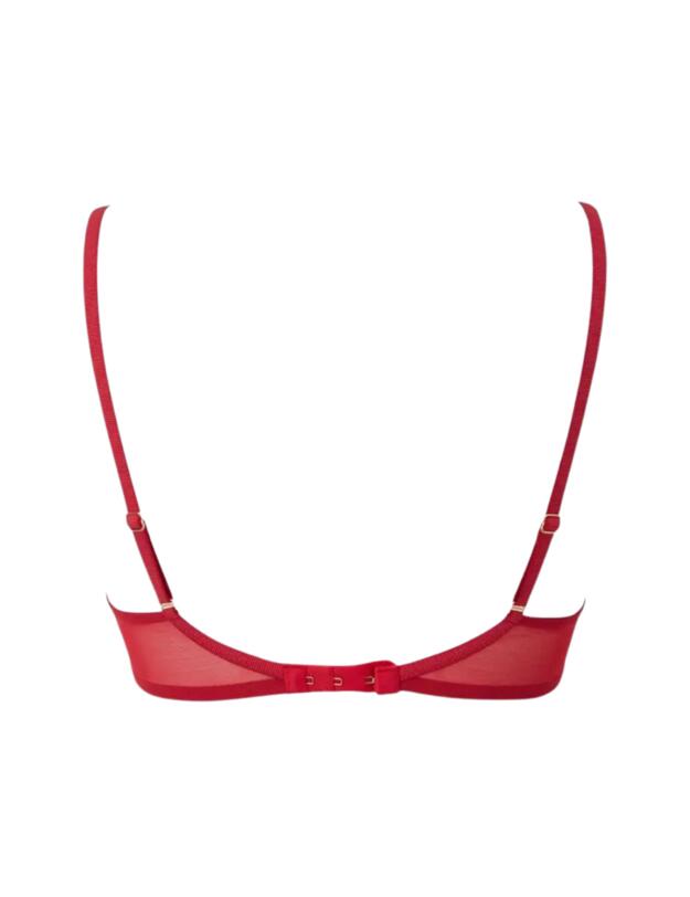 Gossard VIP Guipure Plunge Bra in Lipstick Red