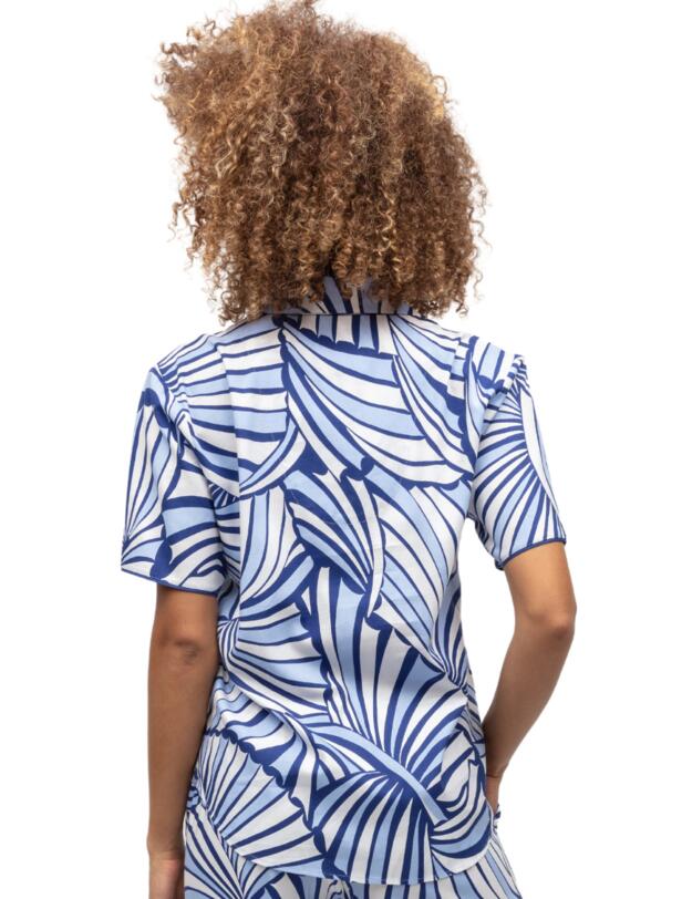 Cyberjammies Madeline Pyjama Top Dark Blue Shell Geo Print