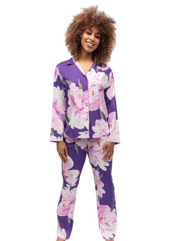 Cyberjammies Valentina Pyjama Top Purple Floral Print 