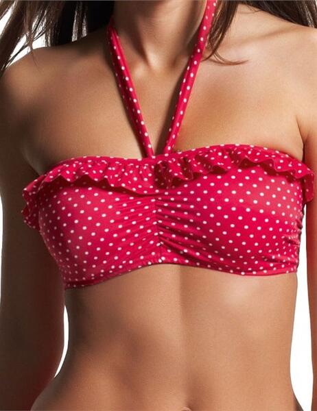 3020 Freya Pier Bandeau Bikini top Red - 3020 Red Polka Dot