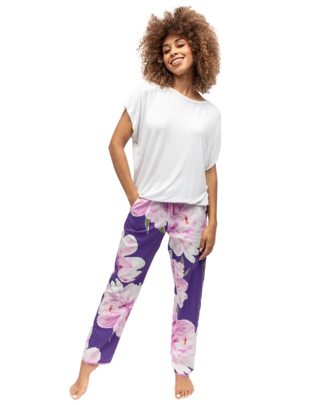 Cyberjammies Valentina Jersey Slouch Pyjama Top White 