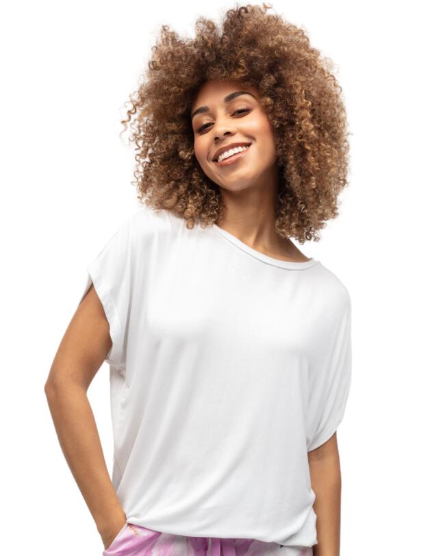 Cyberjammies Valentina Jersey Slouch Pyjama Top White 