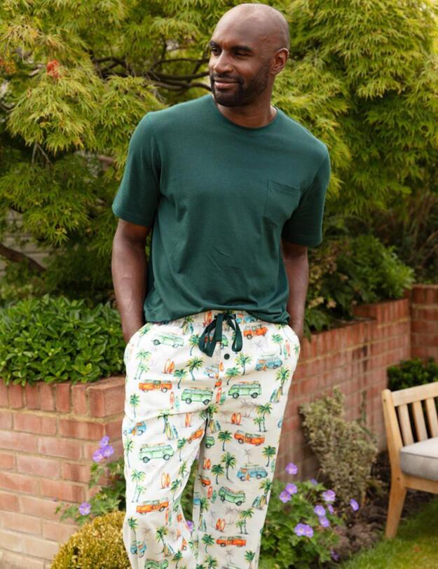 Cyberjammies Bodhi Pyjama Bottoms Grey Campervan Print