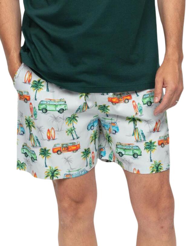 Cyberjammies Bodhi Shorts Grey Campervan Print