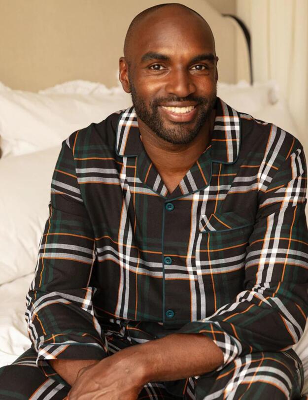 Cyberjammies Blake Long Sleeve Pyjama Top Black Check