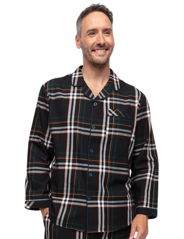 Cyberjammies Blake Long Sleeve Pyjama Top Black Check