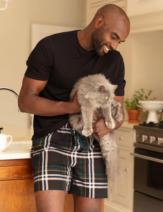 Cyberjammies Blake Shorts Black Check