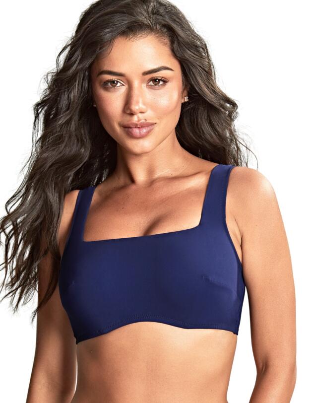 Panache Azzurro Square Neck Crop Top Bikini Azzurro Navy