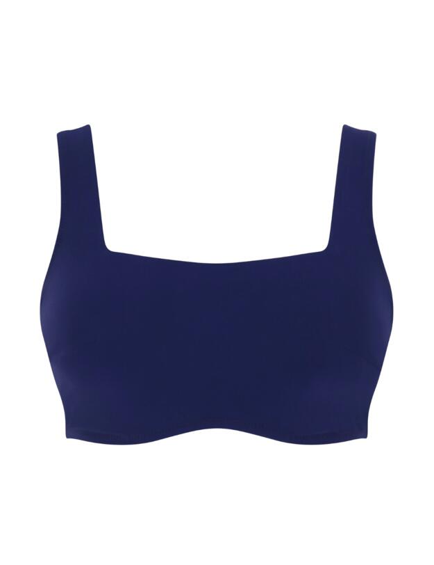 Panache Azzurro Square Neck Crop Top Bikini Azzurro Navy