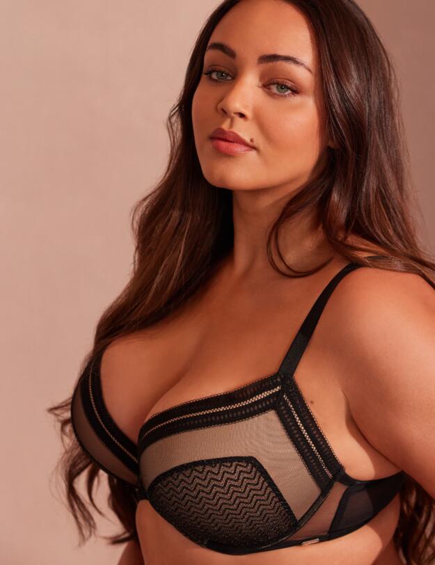 Gossard Contradiction Padded Plunge Bra Black/Silver