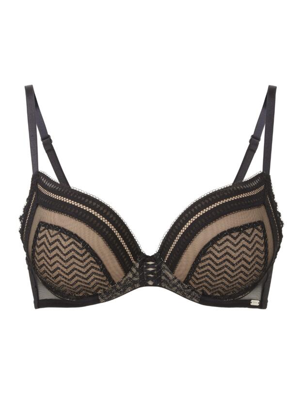 Gossard Contradiction Padded Plunge Bra Black/Silver