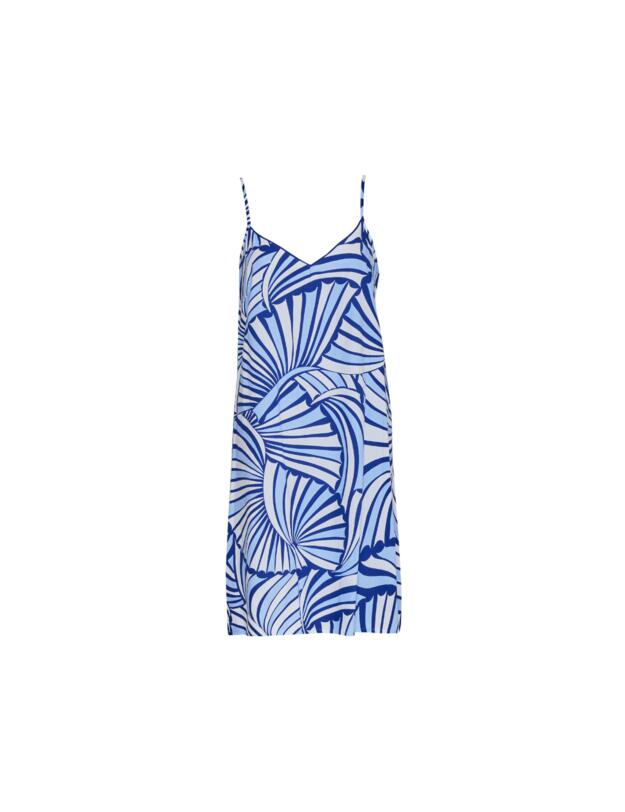 Cyberjammies Madeline Strappy Short Nightdress Dark Blue Shell Geo Print