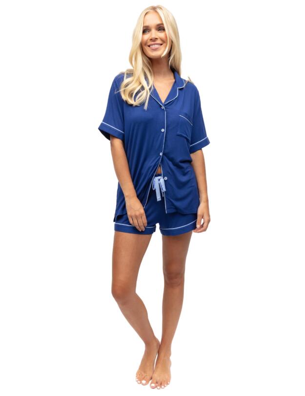 Cyberjammies Madeline Jersey Shorty Set Dark Blue