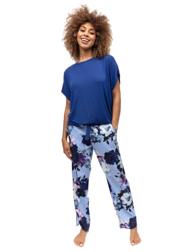 Cyberjammies Madeline Pyjama Bottoms Light Blue Floral Print