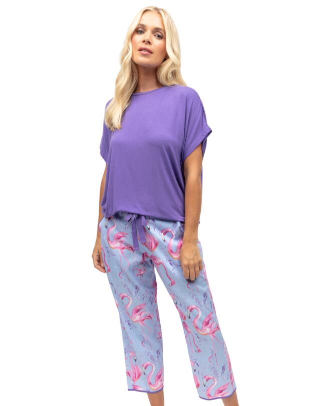 Cyberjammies Zoey Pyjama Bottoms Blue Flamingo Print