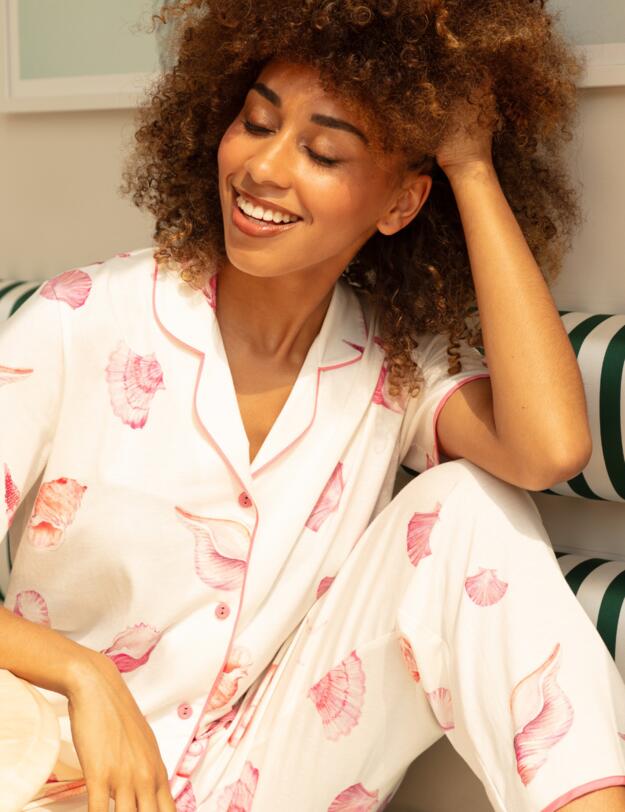 Cyberjammies Shelly Pyjama Top Cream Shell