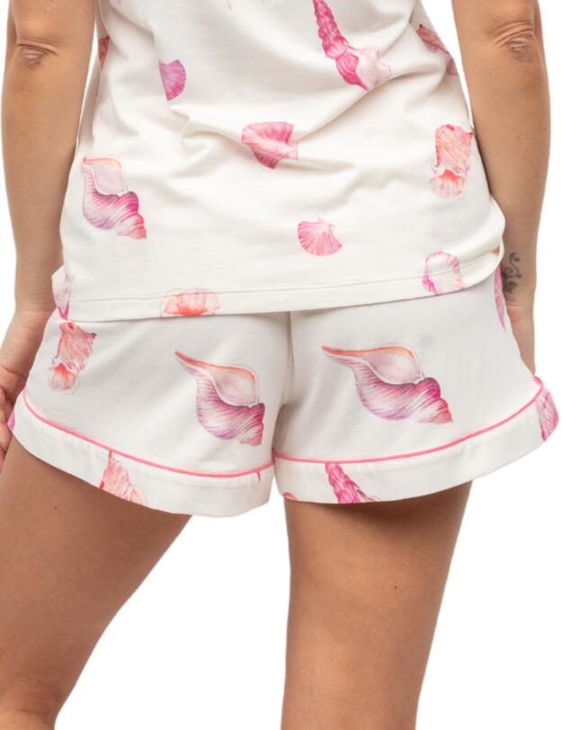 Cyberjammies Shelly Jersey Pyjama Shorts Cream Shell Print