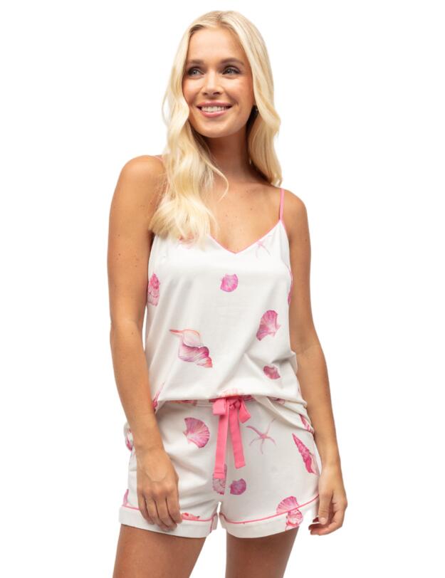Cyberjammies Shelly Jersey Pyjama Shorts Cream Shell Print
