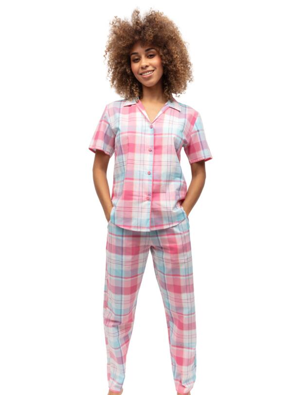 Cyberjammies Shelly Pyjama Top Pink Check