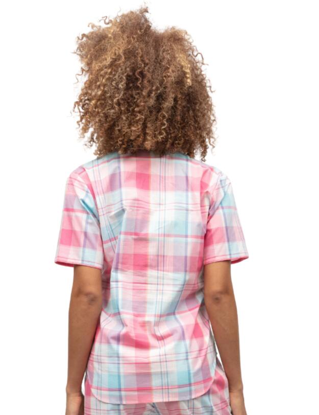 Cyberjammies Shelly Pyjama Top Pink Check