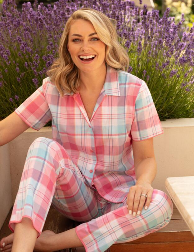 Cyberjammies Shelly Pyjama Pants Pink Check