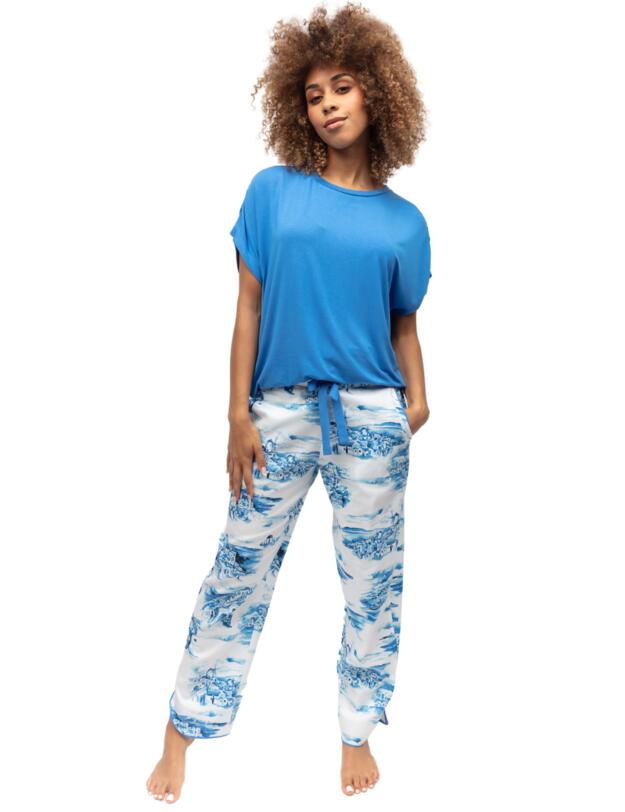 Cyberjammies Donna Pyjama Bottoms White Santorini Print