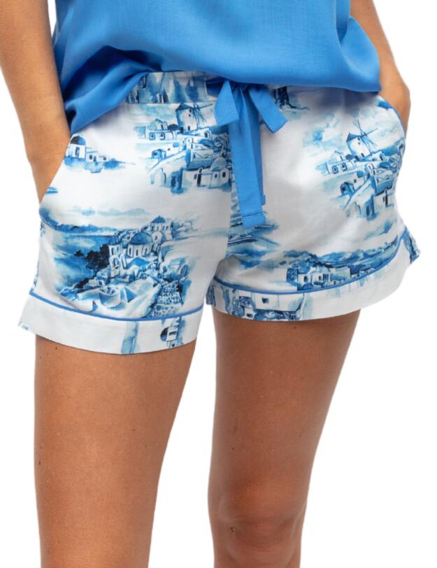 0234 Cyberjammies Donna Shorts - 0234 White Santorini Print