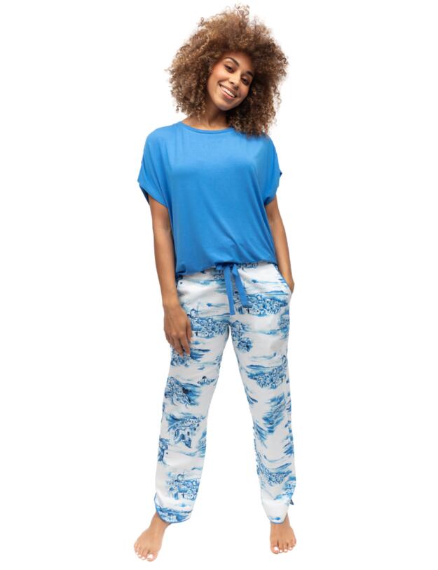 Cyberjammies Donna Jersey Pyjama Top Blue
