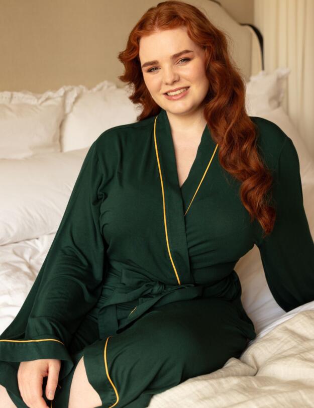 Cyberjammies Gabrielle Jersey Dressing Gown Green