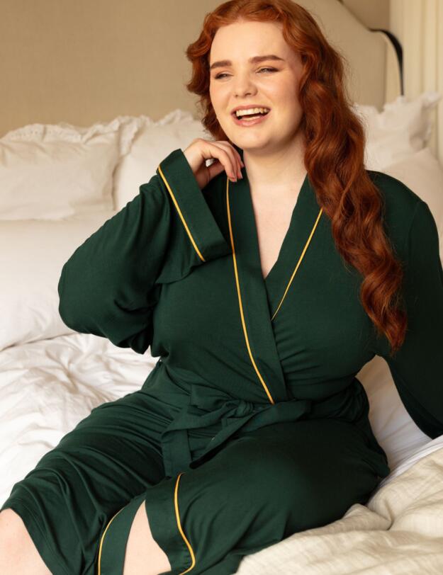Cyberjammies Gabrielle Jersey Dressing Gown Green