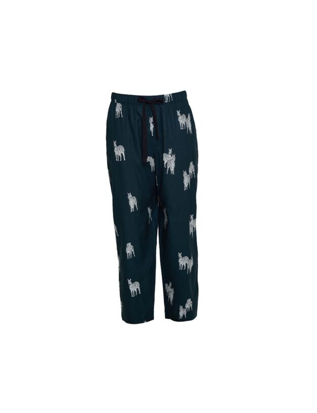 Cyberjammies Blake Pyjama Bottoms Dark Green Zebra Print