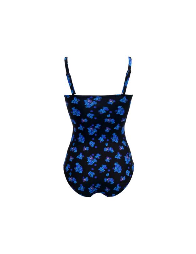 Pour Moi Free Spirit Strapless Tummy Control Swimsuit Black Ditsy